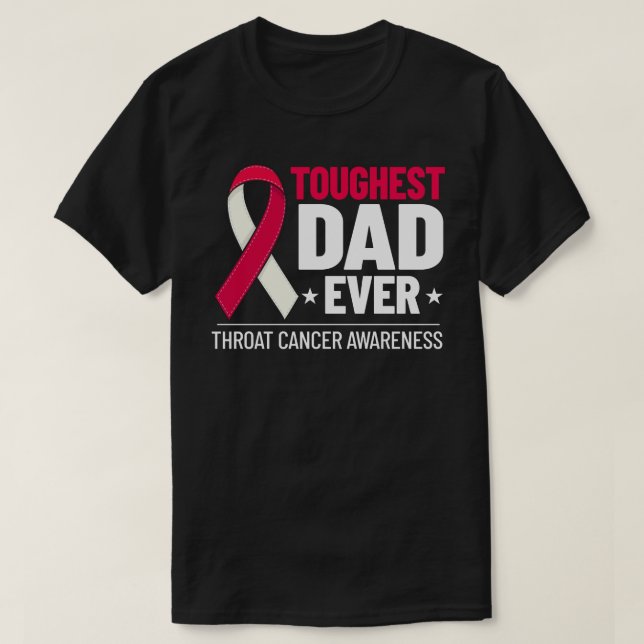 T-shirt Tête et col Throat Cancer Ribbon Survivant (Design devant)