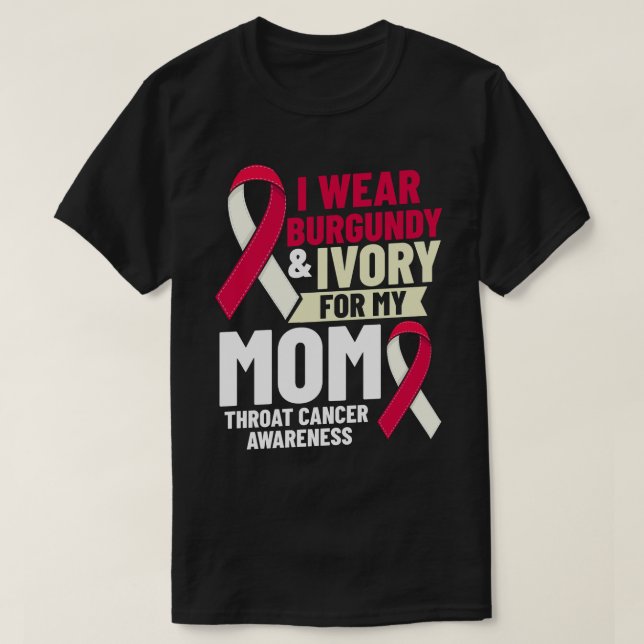 T-shirt Tête et col Throat Cancer Ribbon Survivant (Design devant)