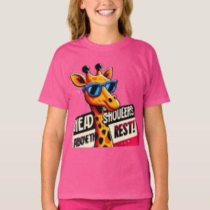 T-shirt tête et épaules au-dessus du reste drôle girafe