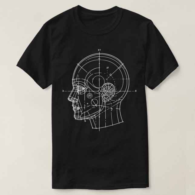 T-shirt tête filaire (Design devant)