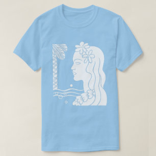 T-shirt tête fille Hula blanche