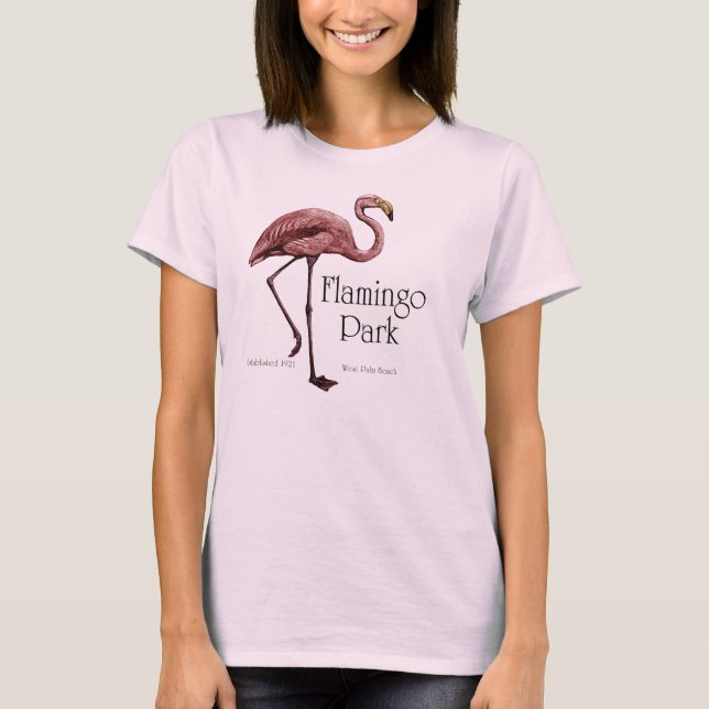 T-shirt Tête flamingo de style vintage (Devant)