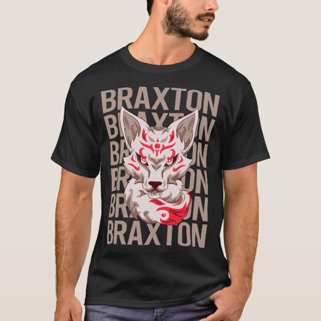 T-shirt Tête Fox - Nom de Braxton (Devant)
