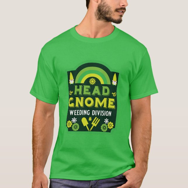 T-shirt Tête Garden Gnome Weeding (Devant)