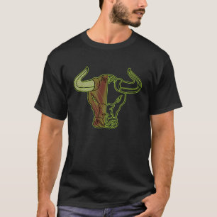 T-shirt Tête graphique d'animal de taureau de fermier avec