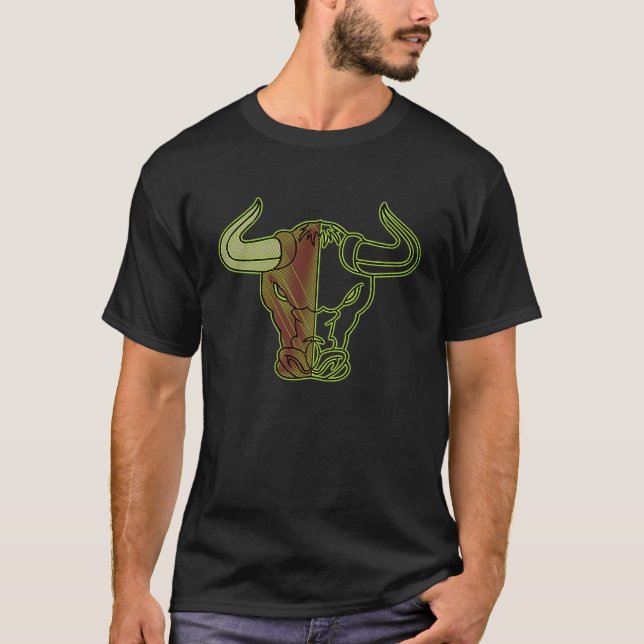 T-shirt Tête graphique d'animal de taureau de fermier avec (Devant)