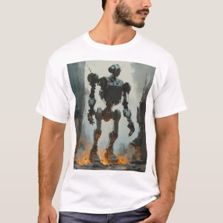 T-shirt Tête graphique robot rétros tendance