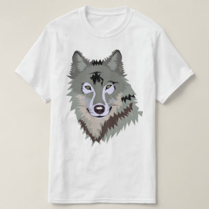 T-shirt Tete grise joyeuse d'animal Wolf