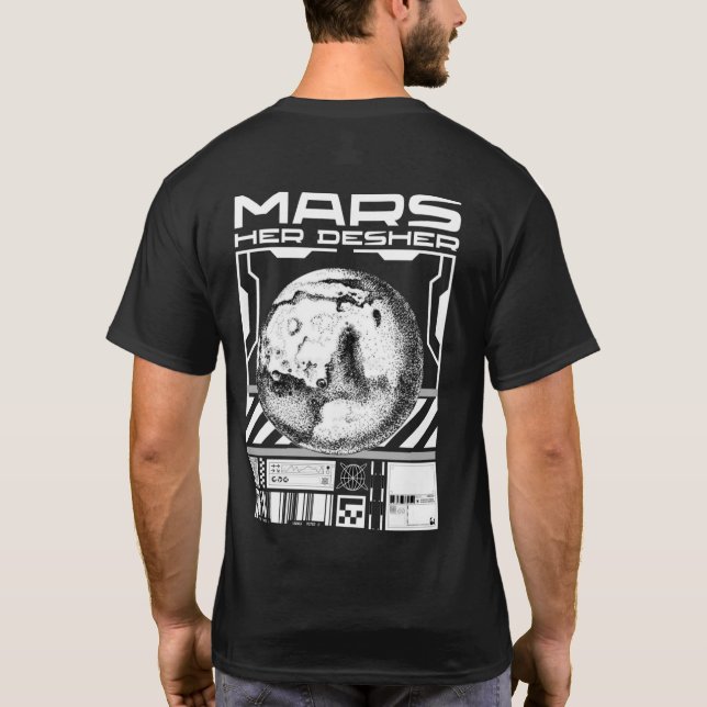 T-shirt Tête Mars pour vers spatiaux avec tissu de meilleu (Dos)