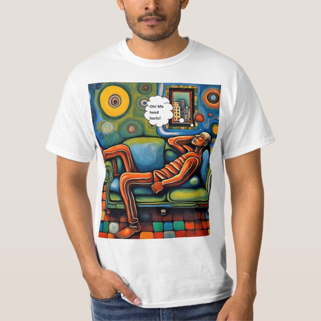 T-shirt Tête me fait mal (Devant)