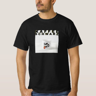 T-shirt Tête morte avec langue rouge et texte: CAFÉ NOIR