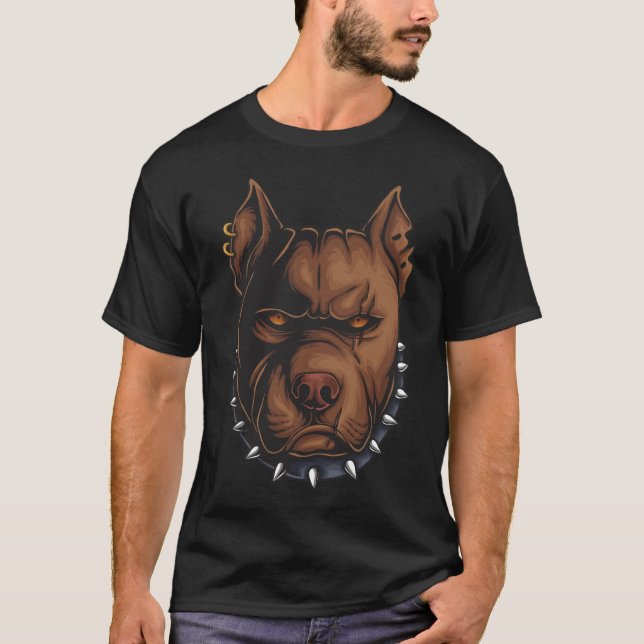 T-shirt Tête Pitbull américaine (Devant)