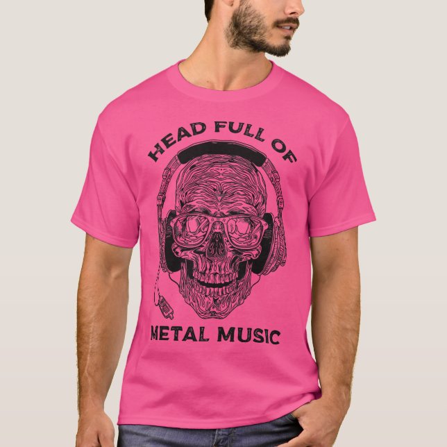 T-shirt Tête pleine de musique métallique (Devant)