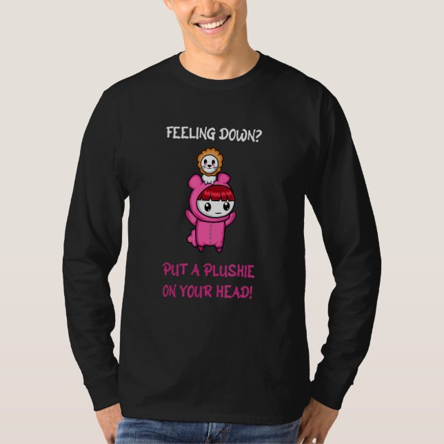 T-shirt Tête Plushie Positive Et Difficile À Travailler (Devant)