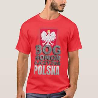 T-shirt Tête Polonaise D'Armoiries Polska DIEU HONNEUR PÈR