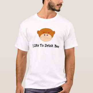 T-shirt TÊTE propre de logo, j'aime boire de la bière