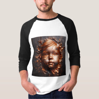 T-shirt Tête Raglan Avec Expression Art -3
