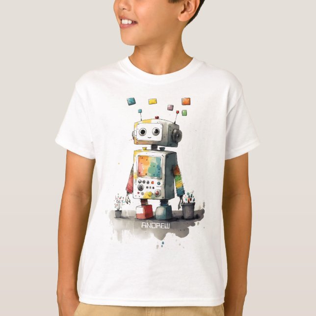 T-shirt Tete robot pour enfants personnalisée (Devant)
