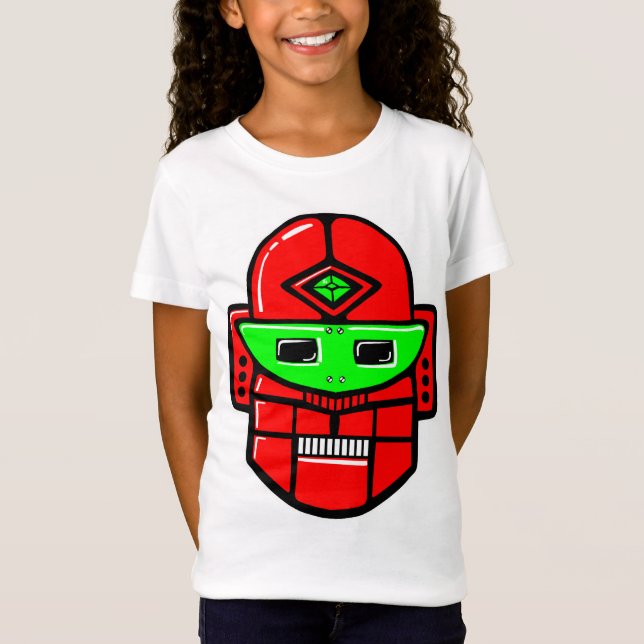T-Shirt Tête robotique rétro - Customisée (Devant)