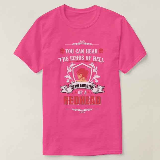 T-shirt Tête rouge drôle dire (Design devant)