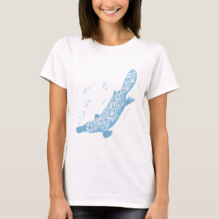 T-shirt Tete stylisée bleu Platypus