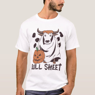 T-shirt Tête Tête Fantôme Vache Halloween Drôle Ceci Est T