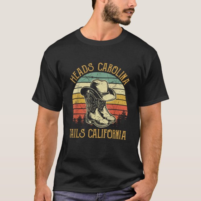T-shirt Têtes Carolina Tail Californie Western Cowgirl Cou (Devant)