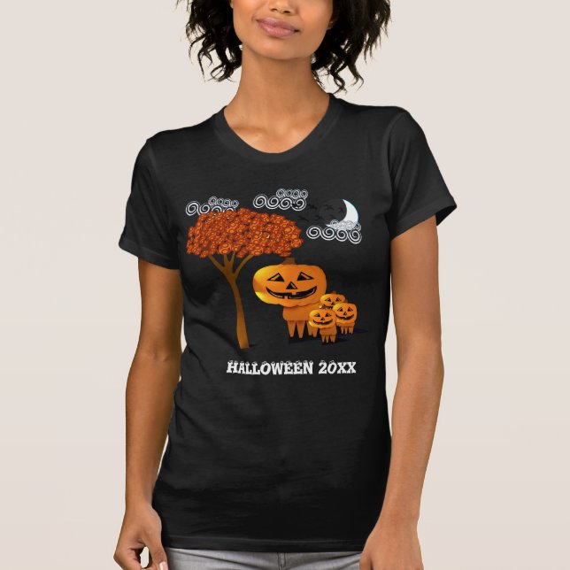 T-shirt TÊTES DE CITROUILLE D'HALLOWEEN (Devant)