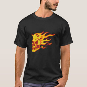 T-shirt Têtes de crâne démon feu Grunge Punk Metk