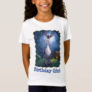 T-Shirt Têtes mignonnes et queues Âne Anniversaire Fille T