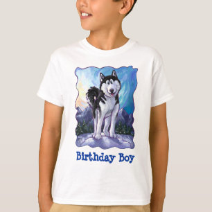 T-shirt Têtes mignonnes et voiles Husky Birthday Boy
