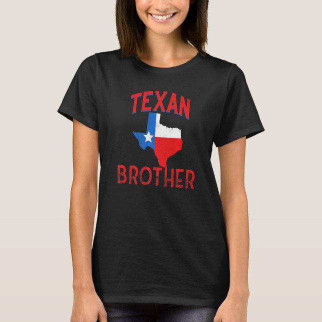 T-shirt Texan Brother Drapeau Texas Vintage Fier (Devant)