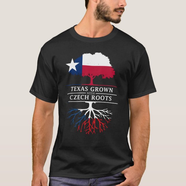 T-shirt Texan développé avec les racines tchèques (Devant)