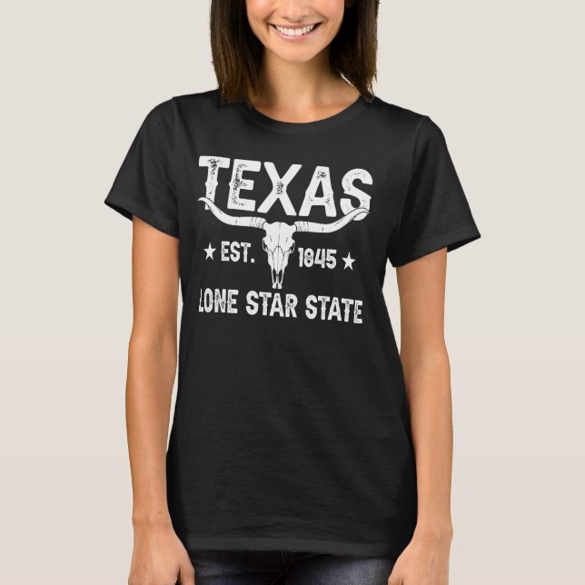 T-shirt Texan Funny Texas Est 1845 (Devant)
