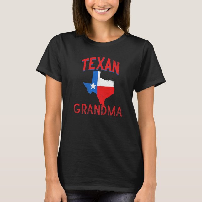 T-shirt Texan Grandma Texas Drapeau Fière grand-mère Vinta (Devant)