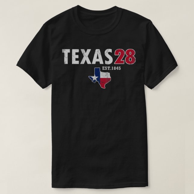 T-shirt Texas 28th State 1845 Texan Vintage (Design devant)
