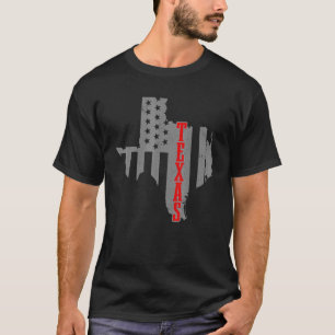 T-shirt Texas American Flag State Map Fierté Patriotique 4