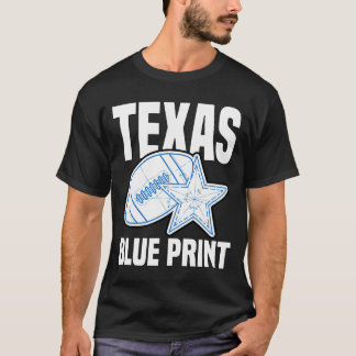 T-SHIRT TEXAS BLUE PRINT - DALLAS FOOTBALL