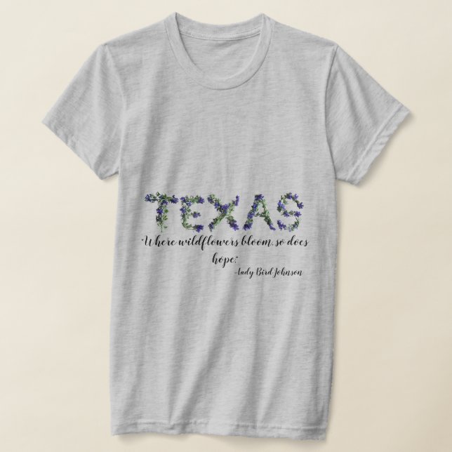 T-shirt Texas Bluebonnet Message d'espoir (Poser)