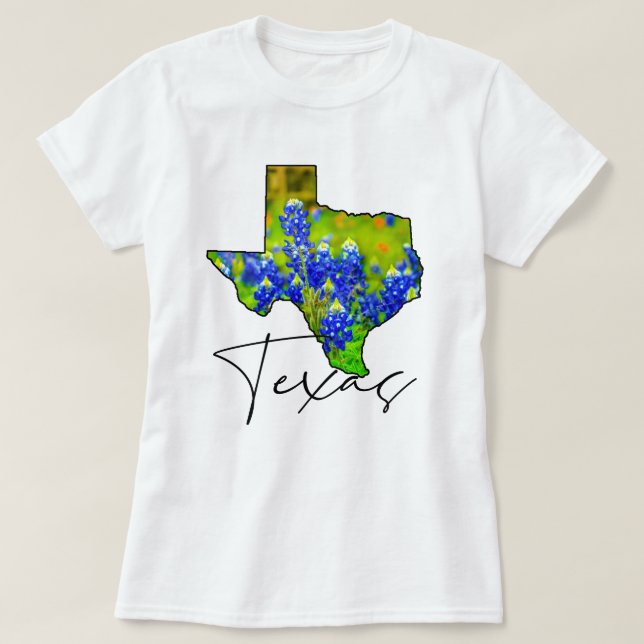 T-shirt Texas Bluebonnets State of Texas Fine Art (Design devant)