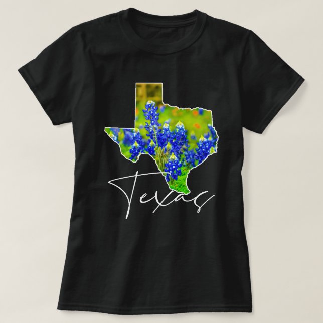 T-shirt Texas Bluebonnets State of Texas Fine Art (Design devant)