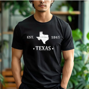 T-shirt Texas carte blanc l'état étoile seule