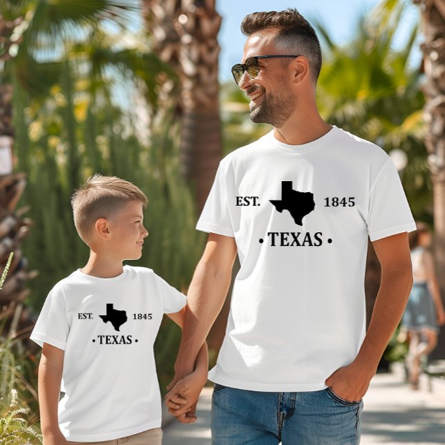 T-shirt Texas carte noir l'état étoile seule (Créateur téléchargé)