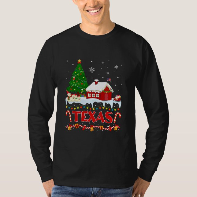 T-shirt Texas Christmas Tree Light Pyjama State of Texas (Devant)