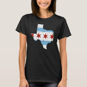 T-shirt Texas City Drapeau de Chicago Grunge Voyageant Sou