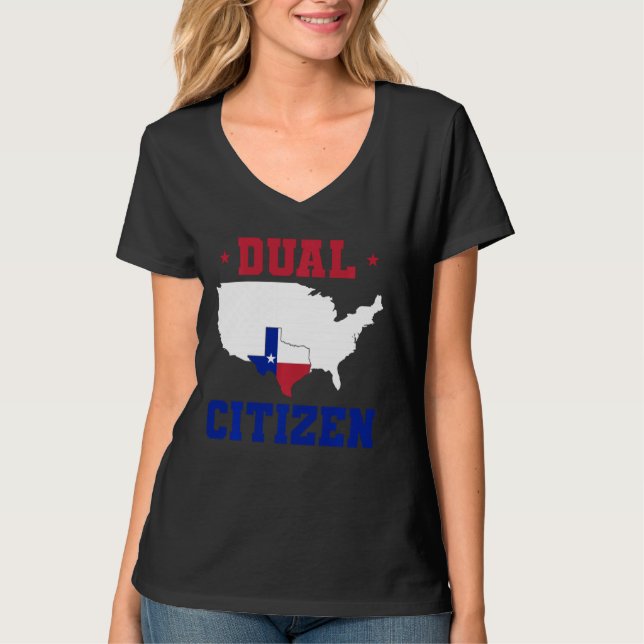 T-shirt Texas Double Citizen Lone Star State Texas (Devant)