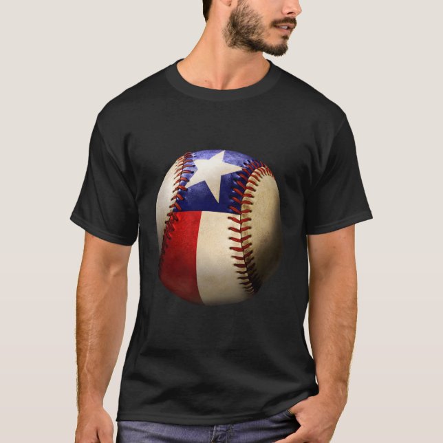 T-shirt Texas Drapeau Baseball Jeu Vêtements Cadeau Grand  (Devant)