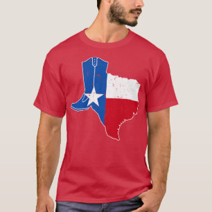 T-shirt Texas Drapeau Cowboy Boot Cattleman