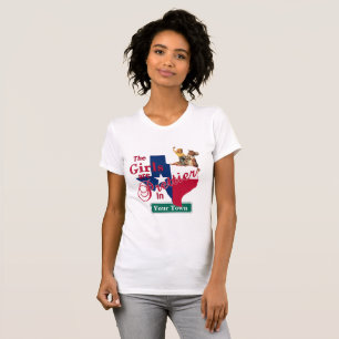 T-shirt Texas Drapeau Forme CUSTOM Cowgirl Les filles sont