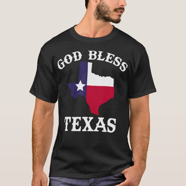 T-shirt Texas Drapeau Patriotique Texan Pride Dieu Béni Te (Devant)